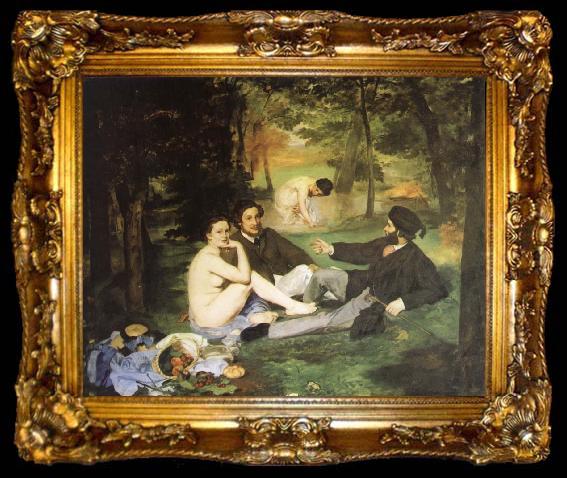 framed  Edouard Manet Having lunch on the grassplot, ta009-2